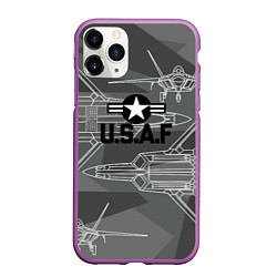 Чехол iPhone 11 Pro матовый U S Air force, цвет: 3D-фиолетовый