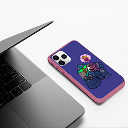 Чехол iPhone 11 Pro матовый Мечтающий Марио, цвет: 3D-малиновый — фото 2