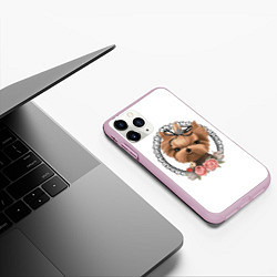 Чехол iPhone 11 Pro матовый Йорк в рамке, цвет: 3D-розовый — фото 2