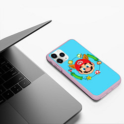 Чехол iPhone 11 Pro матовый Марио с ушками, цвет: 3D-розовый — фото 2