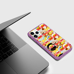 Чехол iPhone 11 Pro матовый УТЯ УТОЧКА ЛАЛАФАНФАН ПАТТЕРН, цвет: 3D-фиолетовый — фото 2