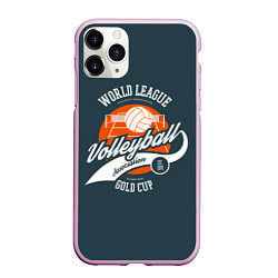 Чехол iPhone 11 Pro матовый Volleyball Волейбол, цвет: 3D-розовый