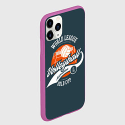 Чехол iPhone 11 Pro матовый Volleyball Волейбол, цвет: 3D-фиолетовый — фото 2