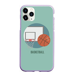 Чехол iPhone 11 Pro матовый Basketball Спорт, цвет: 3D-светло-сиреневый