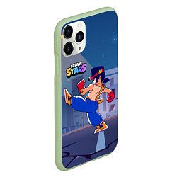 Чехол iPhone 11 Pro матовый ФЭНГ КАРАТИСТ BRAWL STARS, цвет: 3D-салатовый — фото 2