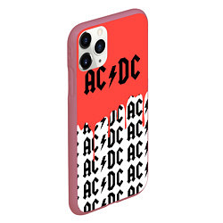 Чехол iPhone 11 Pro матовый Ac dc rock, цвет: 3D-малиновый — фото 2