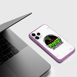 Чехол iPhone 11 Pro матовый Plants vs Zombies логотип, цвет: 3D-фиолетовый — фото 2