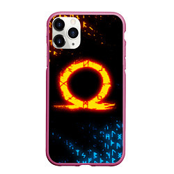 Чехол iPhone 11 Pro матовый GOD OF WAR CRATOS FIRE SYMBOL RUNE, цвет: 3D-малиновый