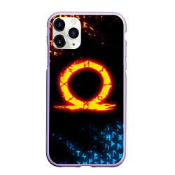 Чехол iPhone 11 Pro матовый GOD OF WAR CRATOS FIRE SYMBOL RUNE, цвет: 3D-светло-сиреневый