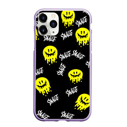Чехол iPhone 11 Pro матовый SMILE smile граффити, цвет: 3D-светло-сиреневый