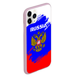 Чехол iPhone 11 Pro матовый Russia Геометрия, цвет: 3D-розовый — фото 2