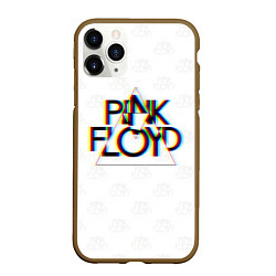 Чехол iPhone 11 Pro матовый PINK FLOYD LOGO ПИНК ФЛОЙД ГЛИТЧ, цвет: 3D-коричневый