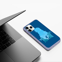 Чехол iPhone 11 Pro матовый Шень Хе Genshin Impact, цвет: 3D-светло-сиреневый — фото 2