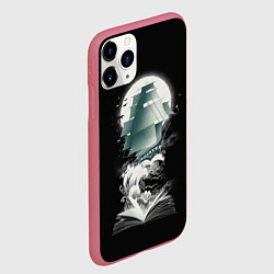Чехол iPhone 11 Pro матовый Книга Путешествий, цвет: 3D-малиновый — фото 2