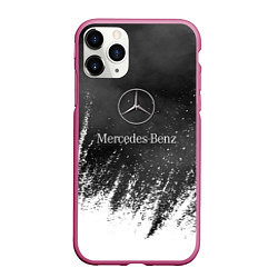 Чехол iPhone 11 Pro матовый Mercedes-Benz: Облако с Брызгами, цвет: 3D-малиновый