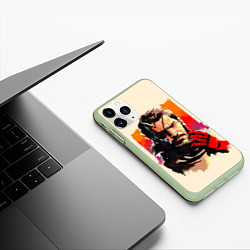 Чехол iPhone 11 Pro матовый Босс с повязкой, цвет: 3D-салатовый — фото 2