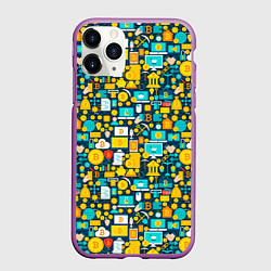 Чехол iPhone 11 Pro матовый Трейдер Криптовалют, цвет: 3D-фиолетовый