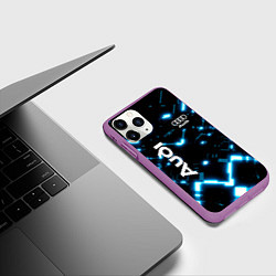 Чехол iPhone 11 Pro матовый Audi Neon, цвет: 3D-фиолетовый — фото 2