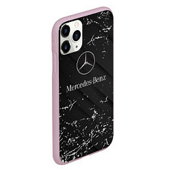 Чехол iPhone 11 Pro матовый Mercedes-Benz штрихи black, цвет: 3D-розовый — фото 2