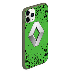 Чехол iPhone 11 Pro матовый Renault - Капли, цвет: 3D-темно-зеленый — фото 2