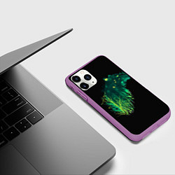 Чехол iPhone 11 Pro матовый Дух Тигра Неоновый Тигр, цвет: 3D-фиолетовый — фото 2