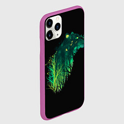 Чехол iPhone 11 Pro матовый Дух Тигра Неоновый Тигр, цвет: 3D-фиолетовый — фото 2