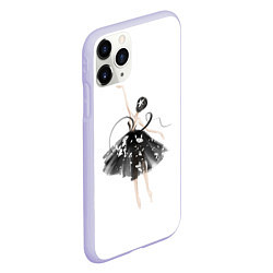 Чехол iPhone 11 Pro матовый Девушка балерина, цвет: 3D-светло-сиреневый — фото 2