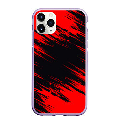 Чехол iPhone 11 Pro матовый Красная краска брызги, цвет: 3D-светло-сиреневый