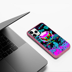 Чехол iPhone 11 Pro матовый Gooba 6ix9ine сикс найн, цвет: 3D-малиновый — фото 2