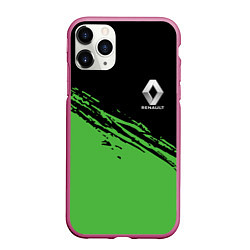 Чехол iPhone 11 Pro матовый Renault Green, цвет: 3D-малиновый