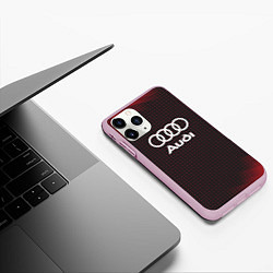 Чехол iPhone 11 Pro матовый Audi logo, цвет: 3D-розовый — фото 2