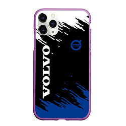 Чехол iPhone 11 Pro матовый Volvo - Texture, цвет: 3D-фиолетовый