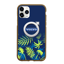 Чехол iPhone 11 Pro матовый Volvo Тропические листья, цвет: 3D-коричневый