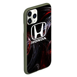 Чехол iPhone 11 Pro матовый Honda разводы, цвет: 3D-темно-зеленый — фото 2