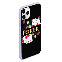 Чехол iPhone 11 Pro матовый Покер POKER, цвет: 3D-светло-сиреневый — фото 2