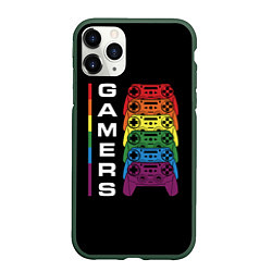 Чехол iPhone 11 Pro матовый GAMERS Геймеры, цвет: 3D-темно-зеленый