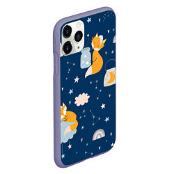 Чехол iPhone 11 Pro матовый Спящий лисенокsleeping fox, цвет: 3D-серый — фото 2