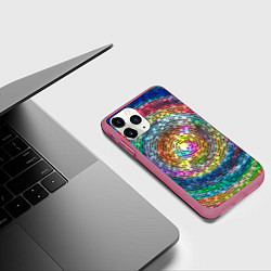 Чехол iPhone 11 Pro матовый Я в своем познании, цвет: 3D-малиновый — фото 2
