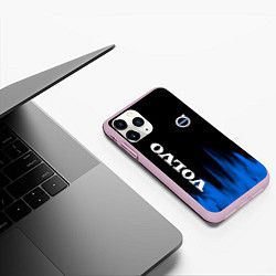 Чехол iPhone 11 Pro матовый Volvo синий огонь, цвет: 3D-розовый — фото 2