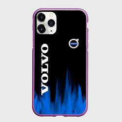 Чехол iPhone 11 Pro матовый Volvo синий огонь, цвет: 3D-фиолетовый