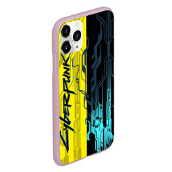 Чехол iPhone 11 Pro матовый CYBERPUNK 2077 Логотип, цвет: 3D-розовый — фото 2