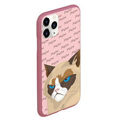 Чехол iPhone 11 Pro матовый Angry Cat Злой кот, цвет: 3D-малиновый — фото 2