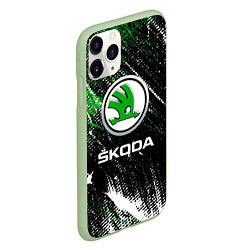 Чехол iPhone 11 Pro матовый Skoda: Потёртости, цвет: 3D-салатовый — фото 2