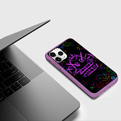 Чехол iPhone 11 Pro матовый League Of Legends граффити, цвет: 3D-фиолетовый — фото 2