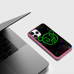 Чехол iPhone 11 Pro матовый League Of Legends граффити неон, цвет: 3D-малиновый — фото 2