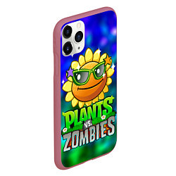 Чехол iPhone 11 Pro матовый Plants vs Zombies подсолнух, цвет: 3D-малиновый — фото 2