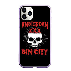 Чехол iPhone 11 Pro матовый AMSTERDAM Амстердам, цвет: 3D-светло-сиреневый