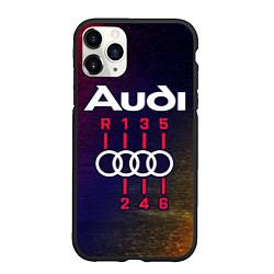 Чехол iPhone 11 Pro матовый AUDI - КОРОБКА Глитч, цвет: 3D-черный