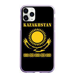 Чехол iPhone 11 Pro матовый KAZAKHSTAN Казахстан, цвет: 3D-светло-сиреневый