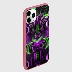 Чехол iPhone 11 Pro матовый Бык НЕОН, цвет: 3D-малиновый — фото 2